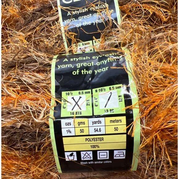 Sensations Cello Eyelash Yarn 50g Skeins Gold & Brown Polyester - Picture 3 of 3